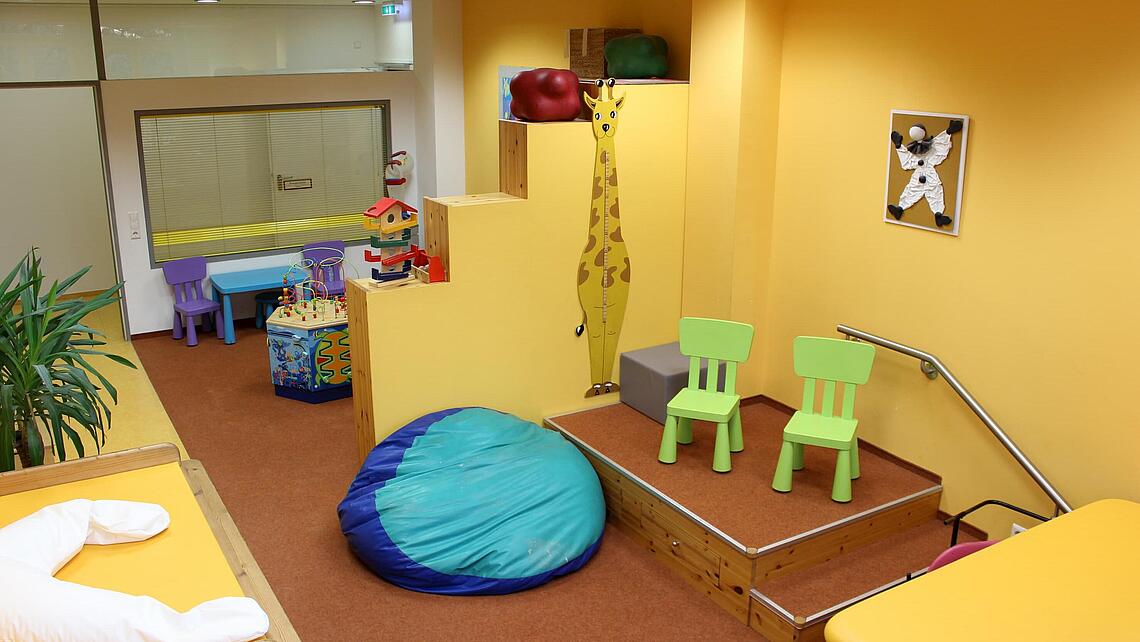 der extra eingerichtete Bereich, in dem die Kinder behandelt werden