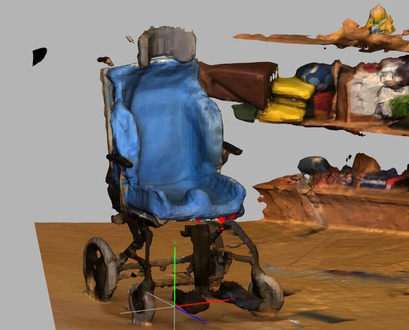 Rohmaterial eines 3D-Scans einer Sitzschale für einen Rollstuhl