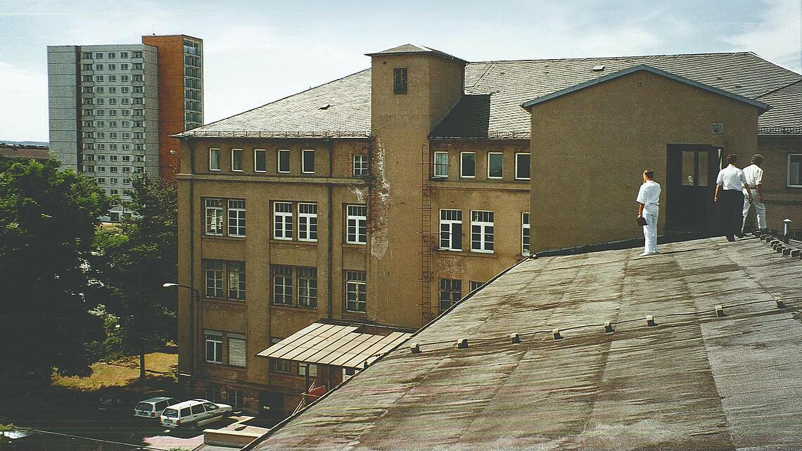 Blick vonm Dach auf den neuen Firmensitz auf der Fetscherstraße in Dresden